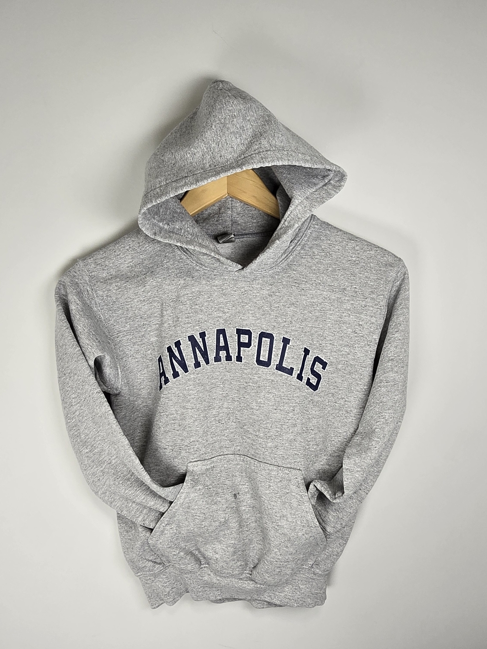 Gildan Gray 'Annapolis' Pullover Hoodie College Fit.